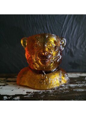 Antique EAPG Richards & Hartley Glass Co's Amber Darwin Toothpick